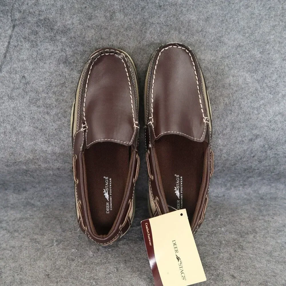 Deer Stag Boat Shoes Youth 6 Loafer Slip On Casual Classic Nautical Preppy Brown